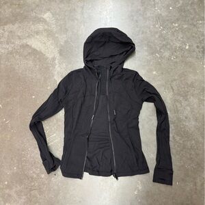 Black full length define Zip-Up Hooded Jacket